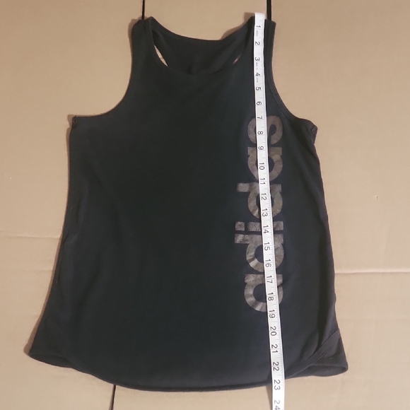 Adidas Black Sleeveless Tank Top with Gray Branding - Picture 11 of 11